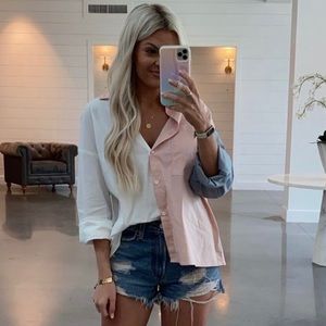 Colorblock button up shirt